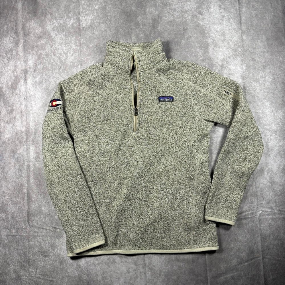 Patagonia Better Sweater Womens M Oatmeal 1/4 Zip Fleece Telluride Colorado